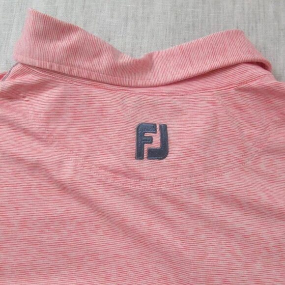 FootJoy Polo Shirt‎ Men's 2XL Pink Polyester Short Sleeve Collared High Low Slit - Picture 6 of 10